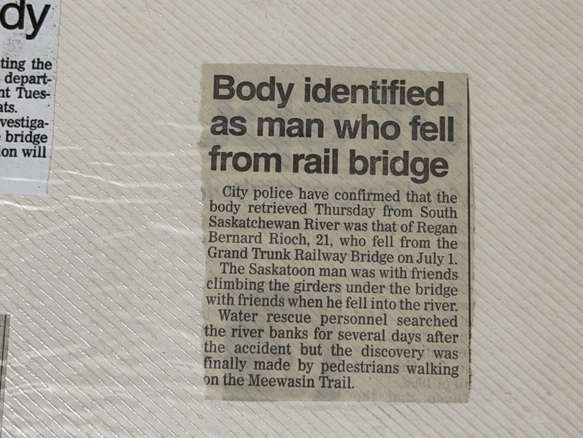 Body identified as man who fell from rail bridge